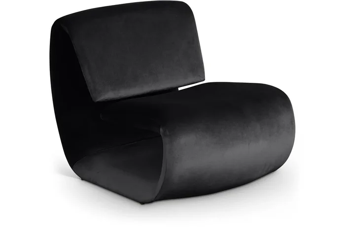 Nouveau Black Velvet Accent Chair