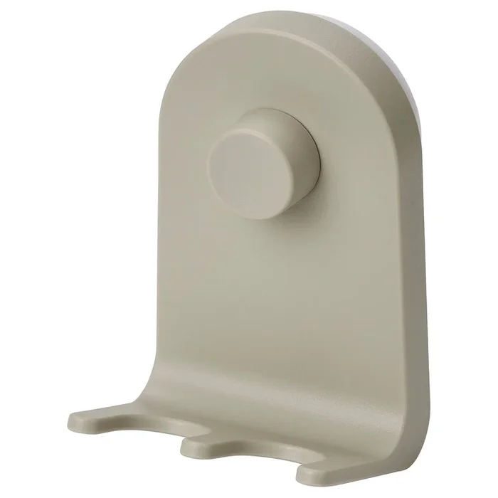 ÖBONÄS Triple hook with suction cup, gray-beige, 7×11 cm (2 ¾x4 ¼ “)