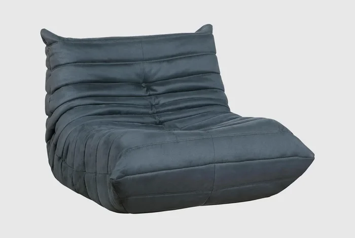 Ollie Charcoal Grey Fabric Armless Togo Chair