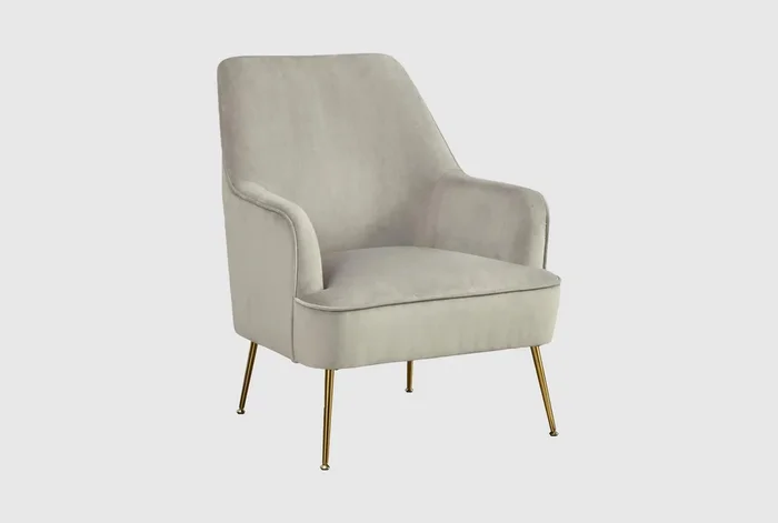 Rebecca Grey Fabric Accent Arm Chair | Club