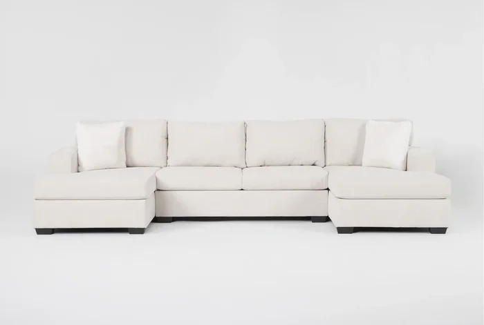 Rincon Cream 3 Piece Sectional With Right Arm Facing & Left Arm Facing Chaises