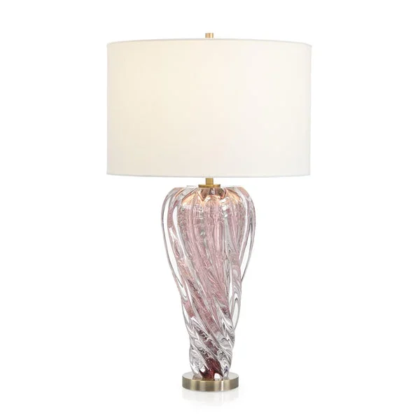 Rose Pink Art Glass Table Lamp