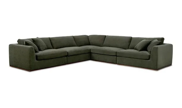 Rue Classic L Modular Sectional Dark Green