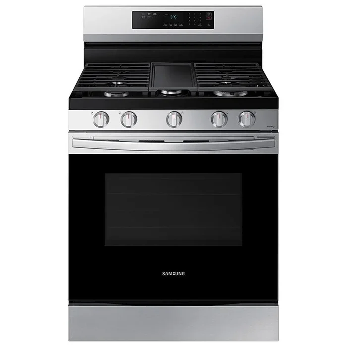 Samsung 30 in. 6 cu. ft. Smart Gas Range with 5 Sealed Burners & Griddle – Stainless Steel