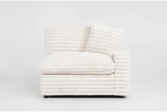 Serenity Fluffy Cream Corduroy Oversized Right Arm Facing Chair