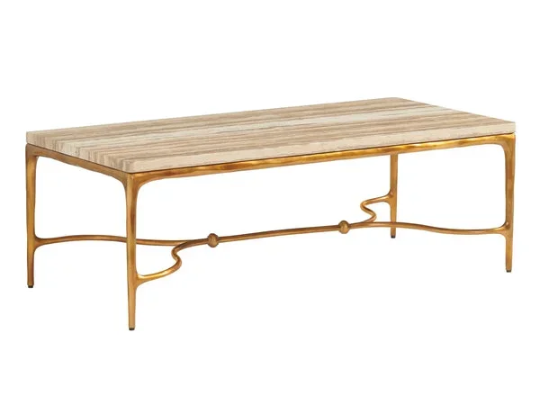 Silverado Menlo Park Rectangular Cocktail Table With Stone Top