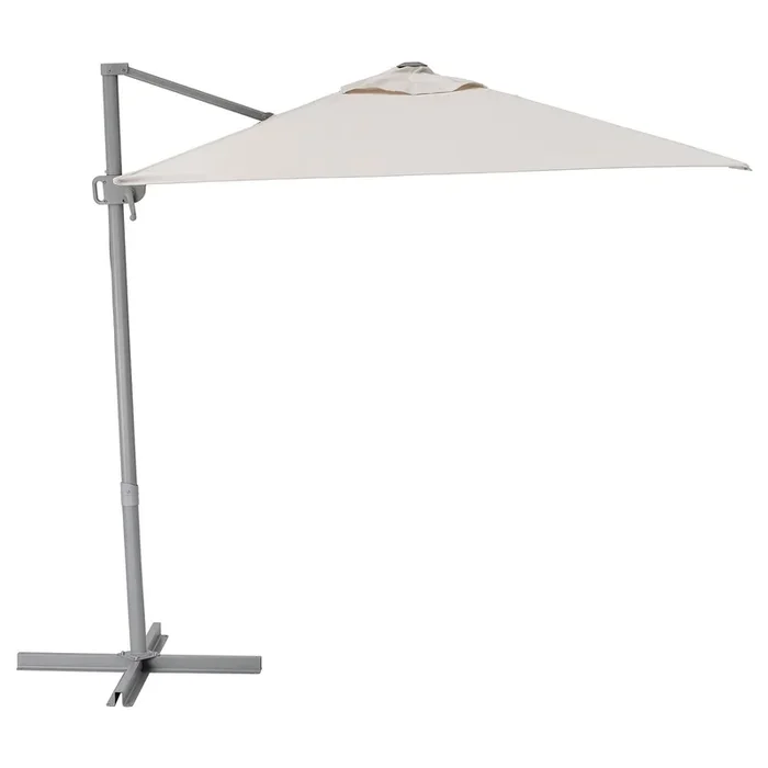 SVALÖN Umbrella, hanging, light grey-beige, 300×200 cm (118 1/8×78 3/4 “)