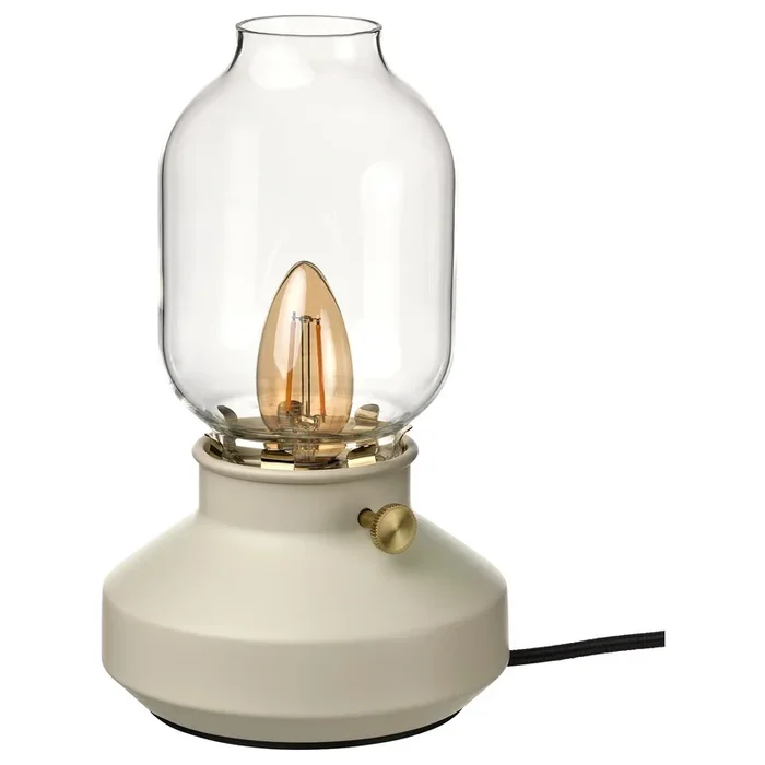 TÄRNABY Table lamp, dimmable beige, 25 cm (10 “)