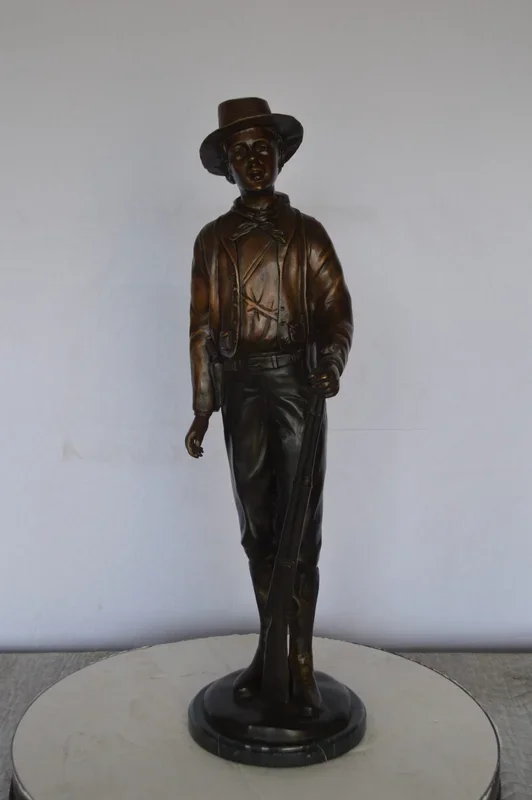 Texas Jack Bronze Statue Mounted on a Marble Base – Size: 11″L x 9″W x