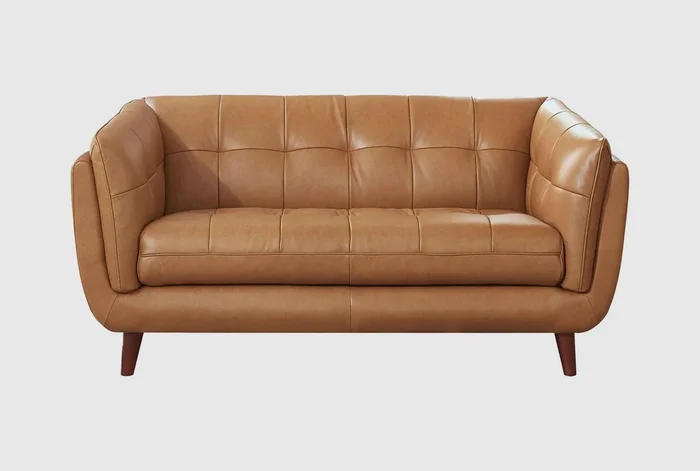 Tilly Brown Top Grain Leather Loveseat