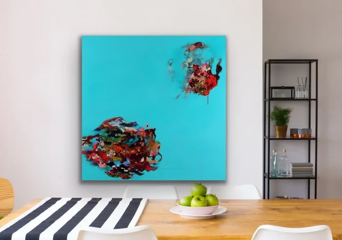 Turquoise Abstract Painting