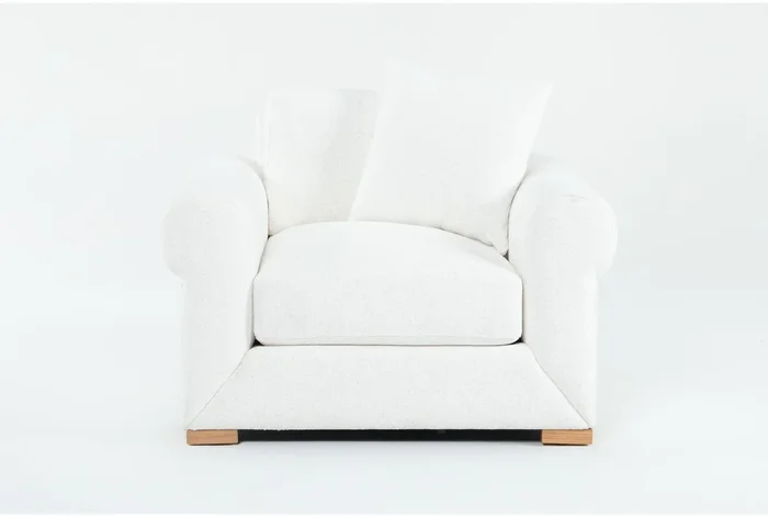 Vale 47″ White Arm Chair By Nate Berkus & Jeremiah Brent | Fabric | Club | Loose Reversible Back