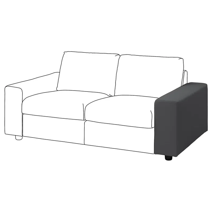VIMLE Armrest, with wide armrests/Hallarp gray