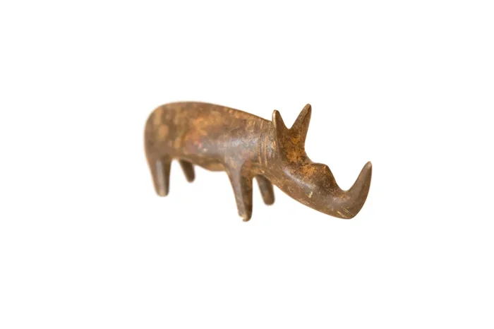 Vintage African Medium Skinny Bronze Rhino