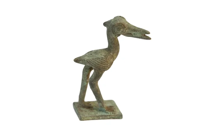 Vintage African Oxidized Bronze Stork