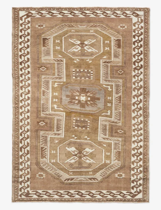 Vintage Turkish Hand-Knotted Wool Rug No. 243, 5’10” x 7’10”