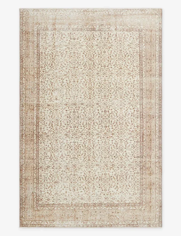 Vintage Turkish Hand-Knotted Wool Rug No. 306, 6’2″ x 9’6″