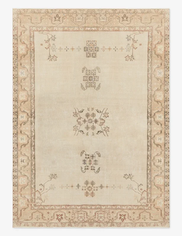Vintage Turkish Hand-Knotted Wool Rug No. 314, 6’4″ x 8’8″