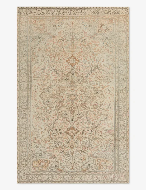 Vintage Turkish Hand-Knotted Wool Rug No. 322, 6’4″ x 10’4″