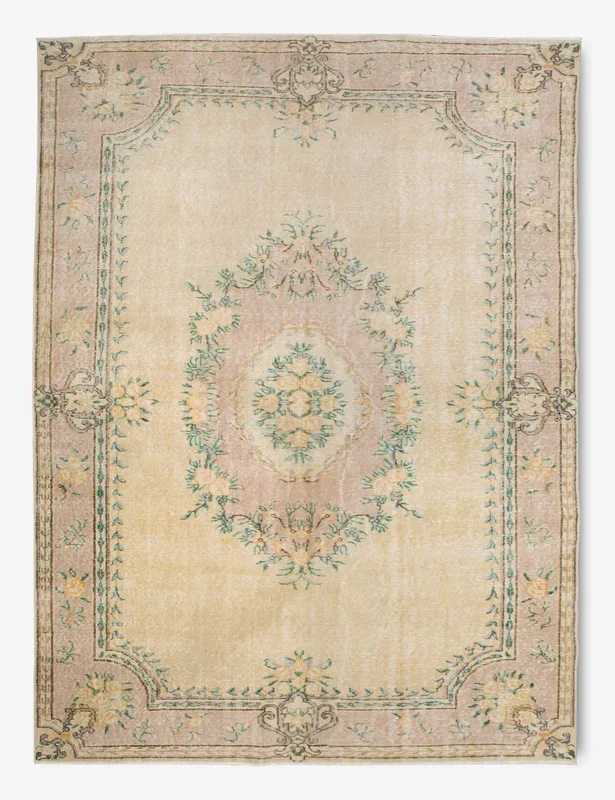 Vintage Turkish Hand-Knotted Wool Rug No. 379, 6’3″ x 9’9″