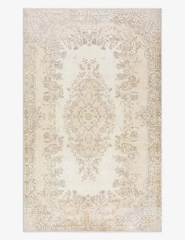 Vintage Turkish Hand-Knotted Wool Rug No. 503, 6′ x 9′ 10″