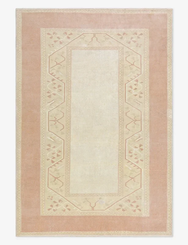 Vintage Turkish Hand-Knotted Wool Rug No. 508, 5′ 4″ x 7′ 7″