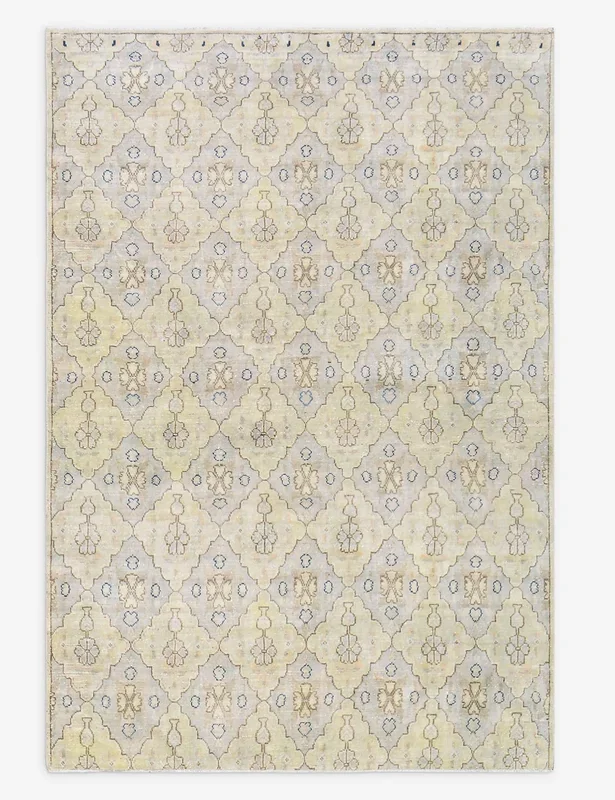 Vintage Turkish Hand-Knotted Wool Rug No. 513, 4′ 10″ x 7′