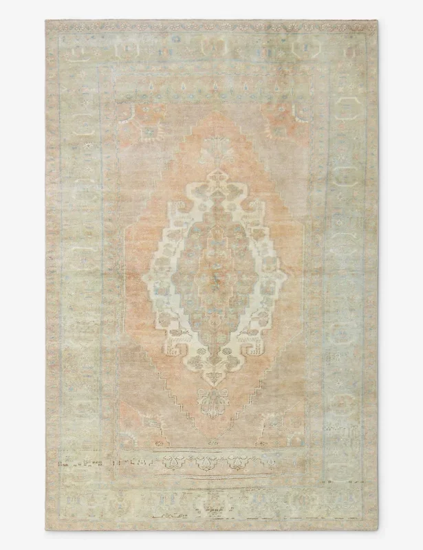 Vintage Turkish Hand-Knotted Wool Rug No. 527, 5′ 1″ X 8′ 2″