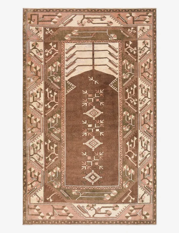 Vintage Turkish Hand-Knotted Wool Rug No. 531, 4’10 x 8
