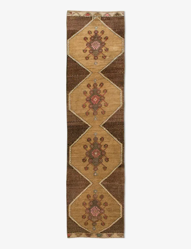 Vintage Turkish Hand-Knotted Wool Runner Rug No. 239, 2’10” x 12’2″
