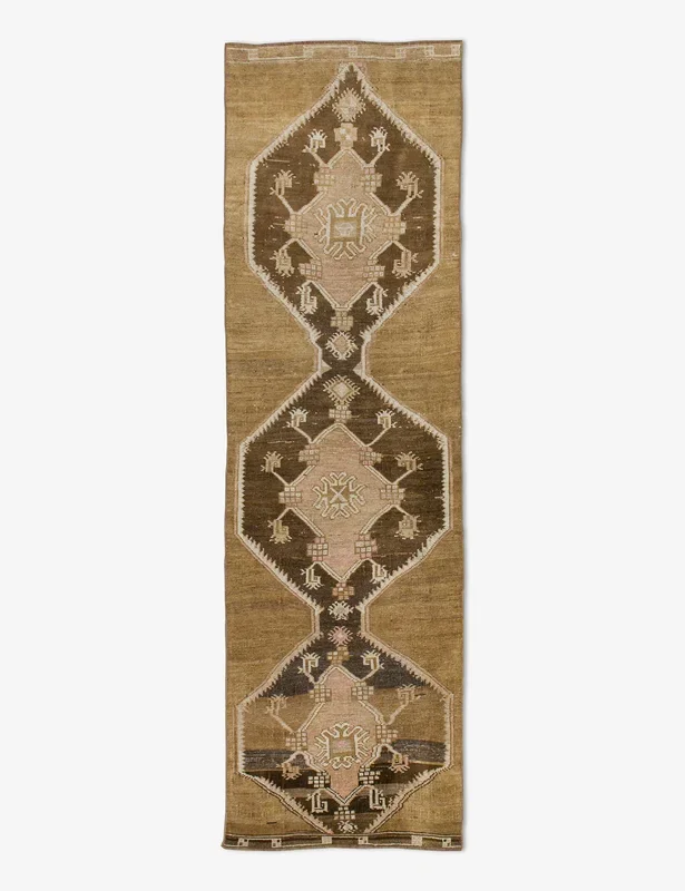 Vintage Turkish Hand-Knotted Wool Runner Rug No. 240, 2’10” x 10’2″