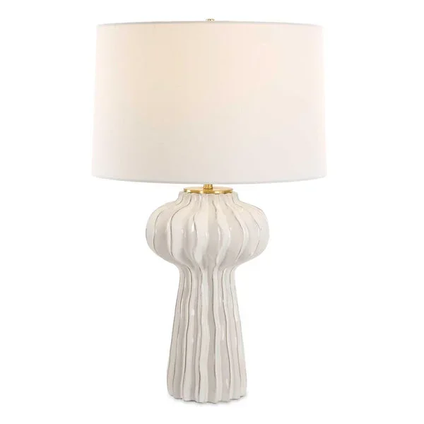 Wrenley Ridged White Table Lamp