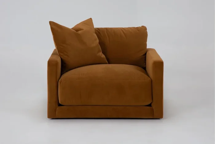 Xena Swivel Cuddler Orange | Fabric | With Arms | Club | Loose Reversible Back