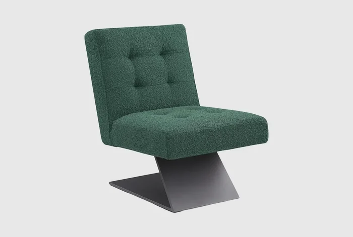 Zeal Green Boucle Fabric Accent Chair