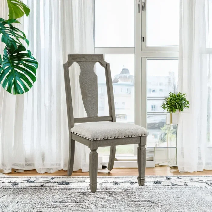 Zumala – Side Chair (Set of 2) – Beige Linen & Weathered Oak